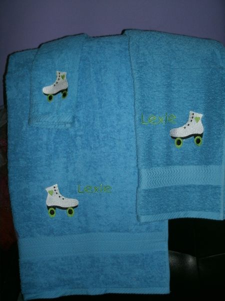 Roller Skate Personalized Towel Set
