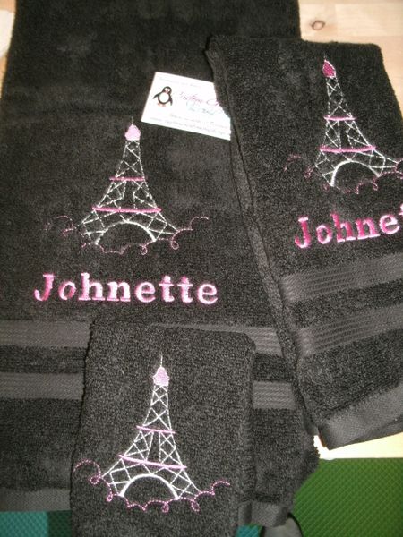 Eiffel Tower Paris Personalized Towel Set