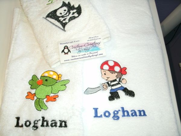 Pirate Scene Personalized 3 piece Towel Set