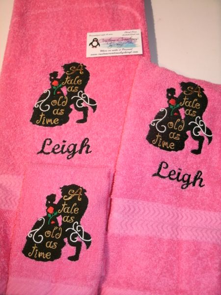 Beauty and The Beast Tale as Old as Time Personalized Towel Set