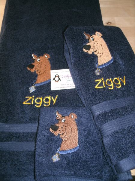 Scooby head Personalized 3 Piece Bath Towel Set