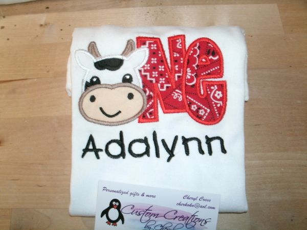 One cow 1st Birthday Personalized Birthday Shirt Farm Birthday
