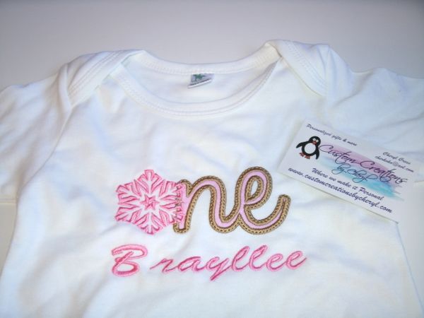 One Snowflake 1st Birthday Personalized Birthday Shirt Winter Birthday