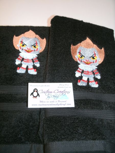 Pennywise Clown Horror Kitchen Towels Hand Towels 2 piece set
