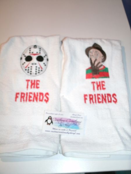 Freddy & Jason Mask Horror Kitchen Towels Hand Towels 2 piece set