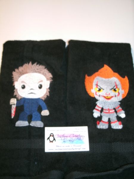 Pennywise Clown & Michael Horror Kitchen Towels Hand Towels 2 piece set