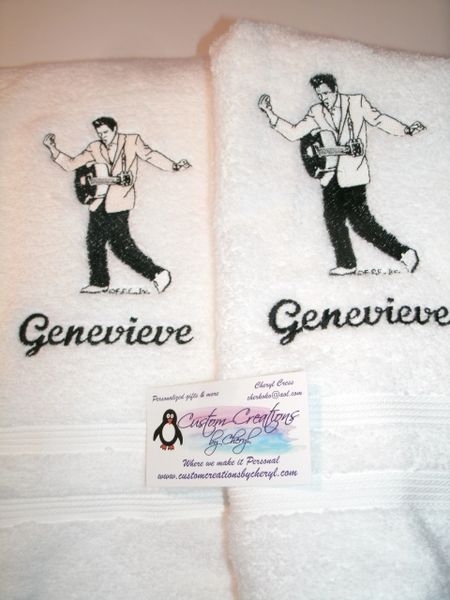 Elvis Dancing Personalized Kitchen Towels Hand Towels 2 piece set