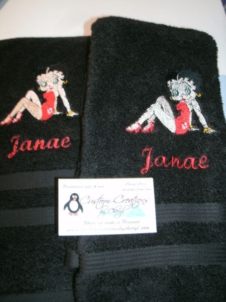 Betty Boop sideways Kitchen Towels Hand Towels 2 piece set