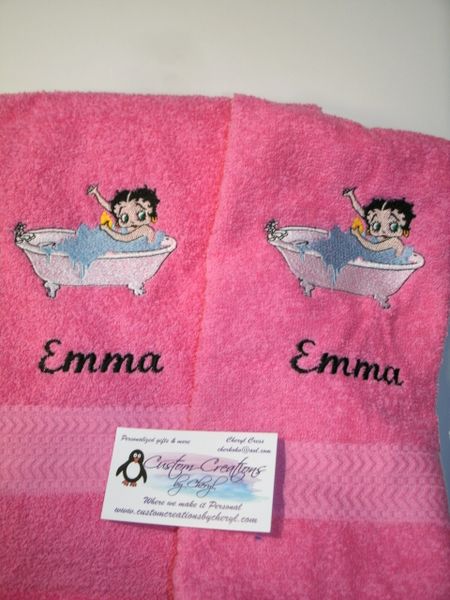 Betty Boop bathtub Kitchen Towels Hand Towels 2 piece set
