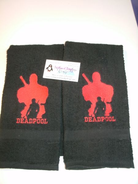 Deadpool Silhouette Kitchen Towels Hand Towels 2 piece set