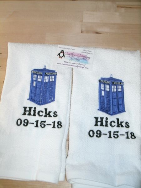 Dr. Who Kitchen Towels Hand Towels 2 piece set