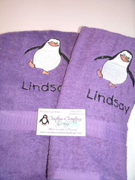 Madagascar Penguins Kitchen Towels Hand Towels 2 piece set