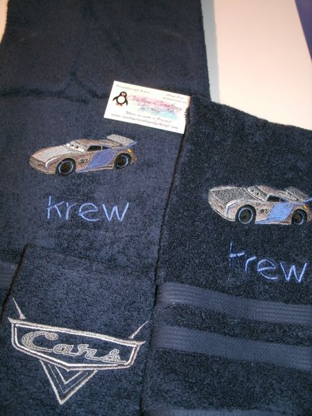 Cars Jackson Storm Personalized 3 Piece Bath Towel Set