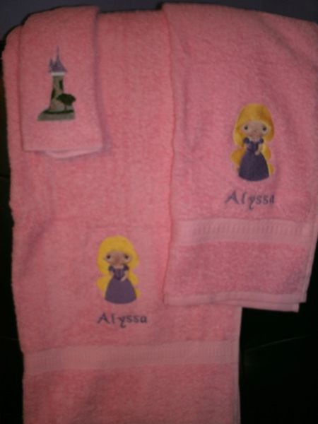 Repunzel Princess Personalized Towel Set