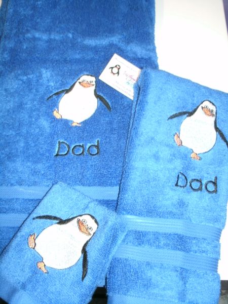 Penguin Personalized 3 Piece Bath Towel Set