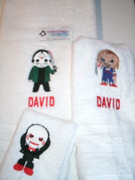 Horror Mix Chucky Jason Saw Personalized 3 Piece Bath Towel Set