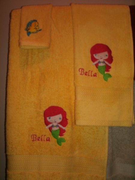 Little Mermaid Kid Princess Personalized Towel Set