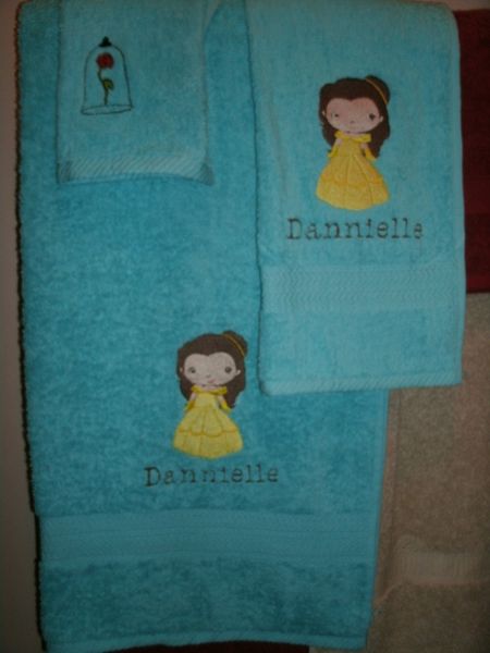 Princess Belle Beauty & The Beast Personalized Towel Set