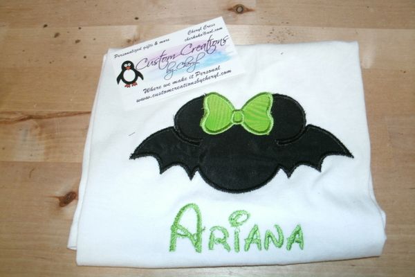 Halloween Minnie Mouse Bat Personalized Holiday Shirt