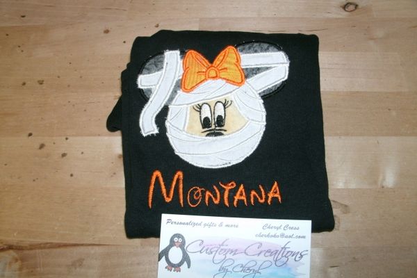 Halloween Minnie Mouse Mummy Personalized Holiday Shirt