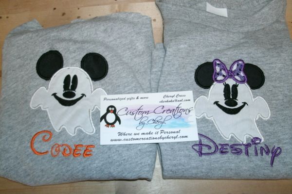 Halloween Minnie Mouse Ghost Personalized Holiday Shirt