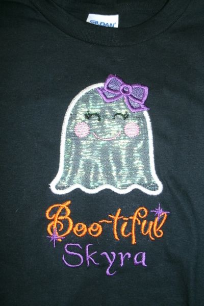 Halloween Bootiful Ghost Girl Personalized Holiday Shirt