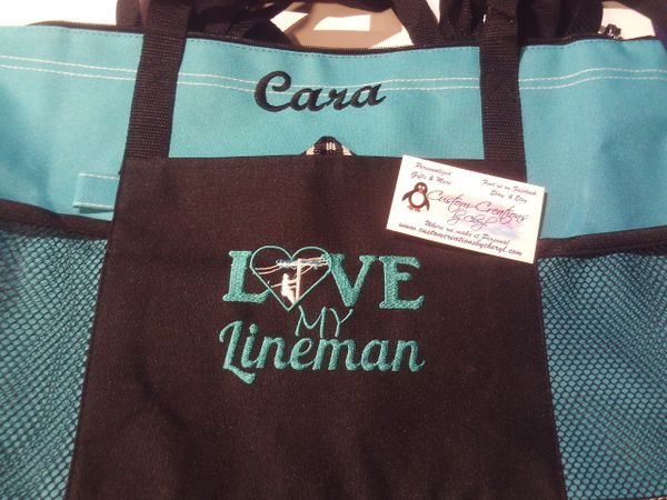 Love My Lineman Personalized Linemans Wife Tote Bag