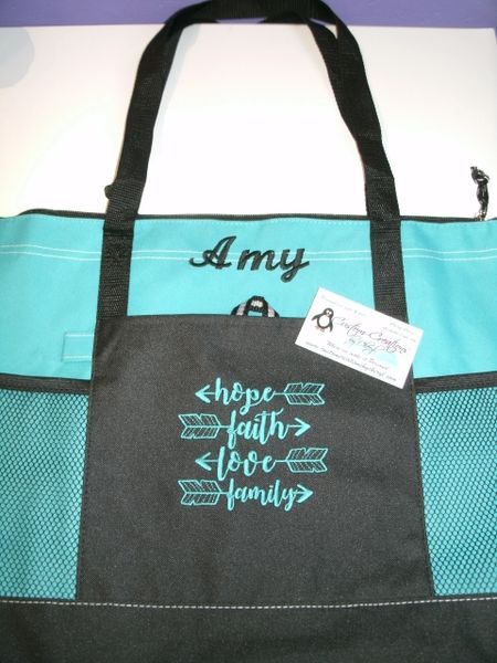 Hope Faith Love Family Personalized Tote Bag, Church Bag