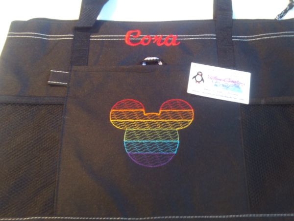 Rainbow Mickey Sketch Personalized Tote Bag