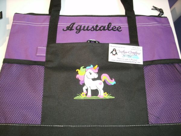 Pretty Rainbow Unicorn Personalized Tote Bag Unicorn Gift