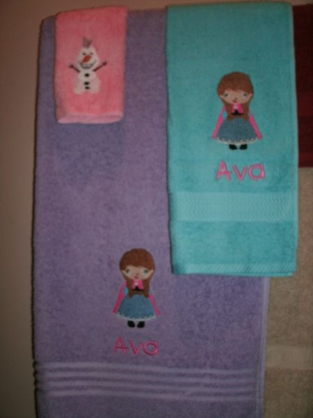 Frozen Anna Princess Kid Personalized Towel Set