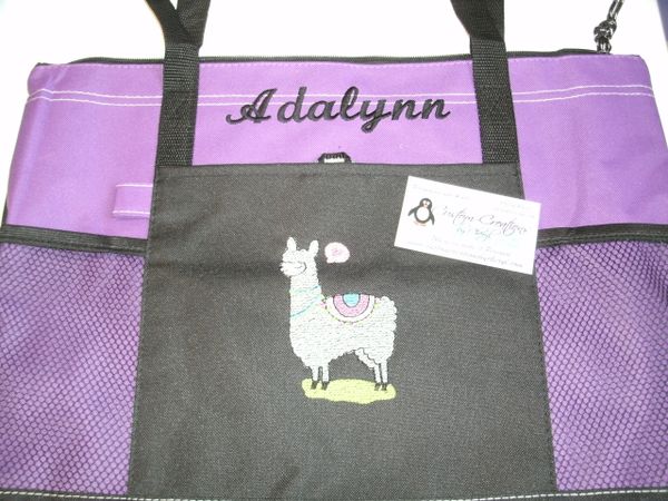 Pretty Llama Personalized Tote Bag Llama Gift