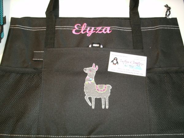 Pretty Llama Sketch Personalized Tote Bag Llama Gift