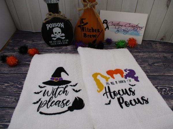 Buch of Hocus Pocus Witch & Witch please Personalized Kitchen Towels Hand Towels 2 piece set