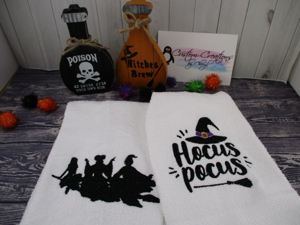 Hocus Pocus Personalized Kitchen Towels Hand towels 2 piece Set