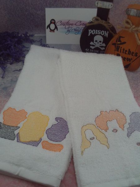 Hocus Pocus Witch Sisters 2 Personalized Kitchen Towels Hand Towels 2 piece set