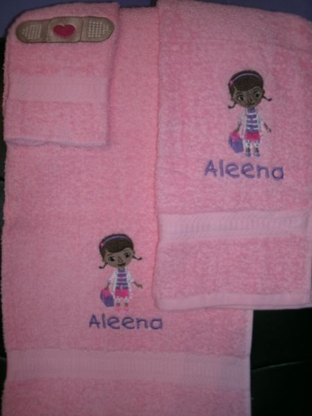 Doc Girl Stuffins Personalized Towel Set