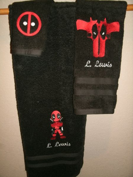 Deadpool Mix Personalized 3 piece Superhero Towel Set