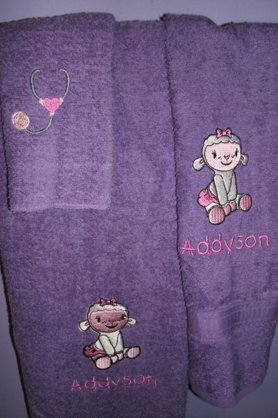 Doc Girl Lamb Stuffins Personalized Towel Set