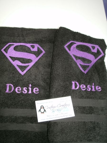 Supergirl Logo Superhero Kitchen Towels Hand Towels 2 piece set