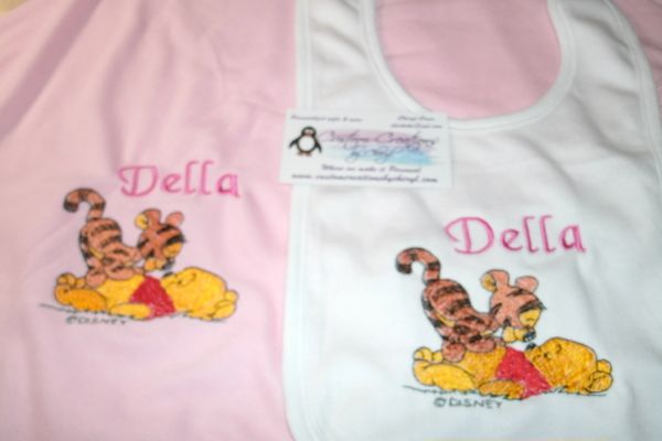 Pooh and Tigger Personalized Baby Blanket & Bib Combo