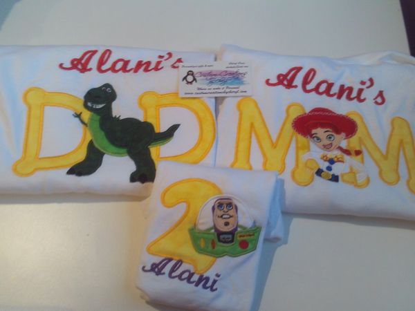 Toy Story Birthday Set Mom, Dad & Birthday Child Personalized Birthday Couples Shirts