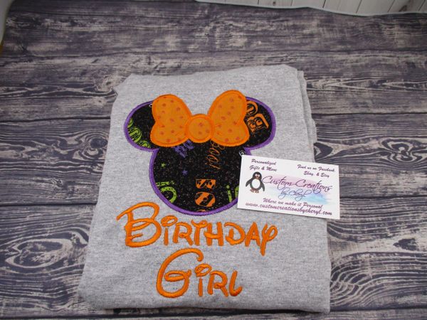 Minnie Halloween Birthday Girl Mouse Ears Couples Shirts