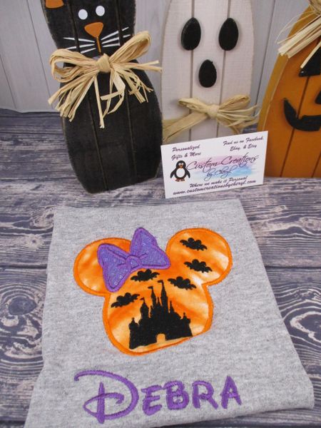 Minnie Halloween Castle Mouse Ears Couples Shirts