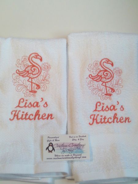 Flaming Sketch Personalized Kitchen Towels Hand Towel 2 piece Set