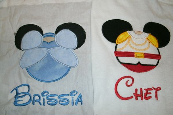 Cinderella and Prince Charming Inspired Mouse Ears Couples Shirts