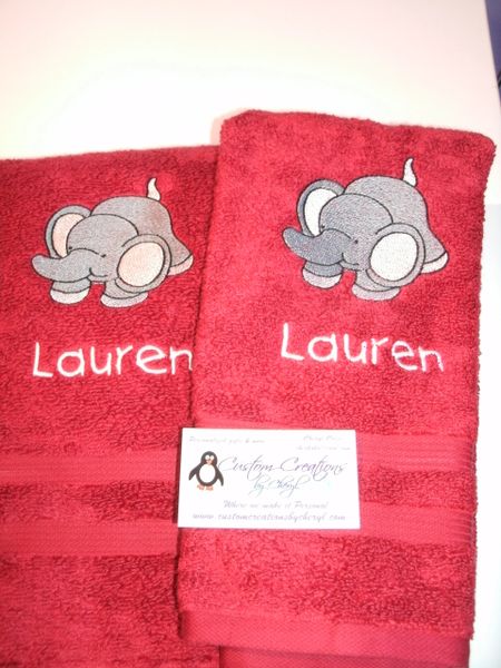 Elephant Jungle Kitchen Towels Hand Towels 2 piece set