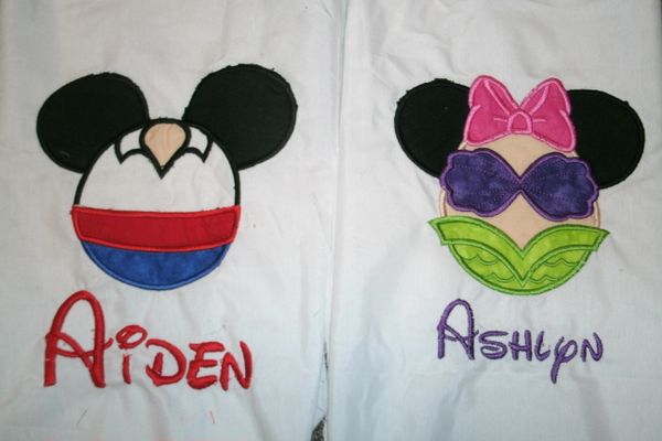 Little Mermaid and Prince Eric Inspired Mouse Ears Couples Shirts