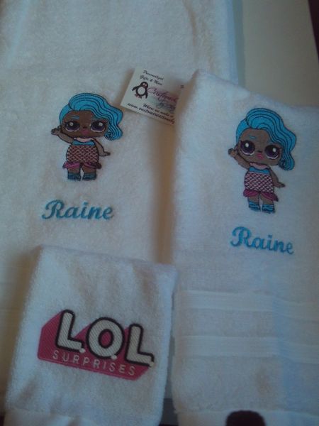 LOL Mermaid Girl Personalized Towel Set