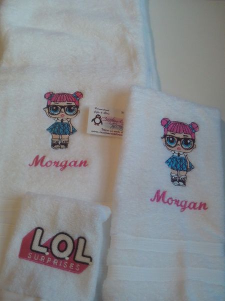 LOL School Girl Personalized Towel Set